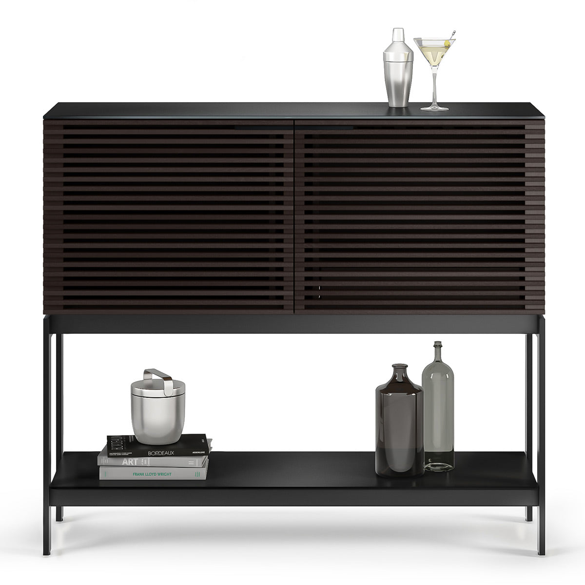 BDI Corridor 5621 SV Bar with Wine Storage and Adjustable Shelves (Charcoal Stained Ash)