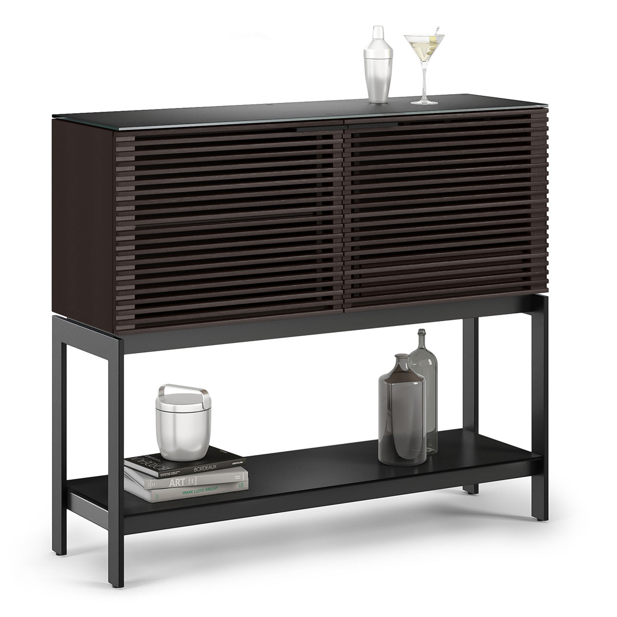 BDI Corridor 5621 SV Bar with Wine Storage and Adjustable Shelves (Charcoal Stained Ash)