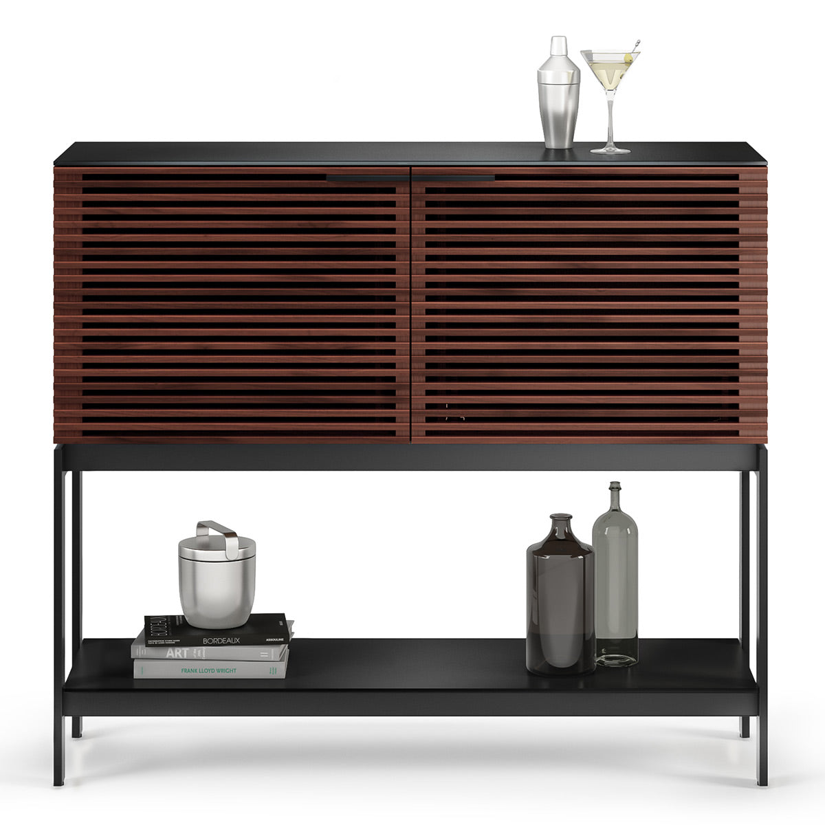 BDI Corridor 5621 SV Bar with Wine Storage and Adjustable Shelves (Chocolate Stained Walnut)