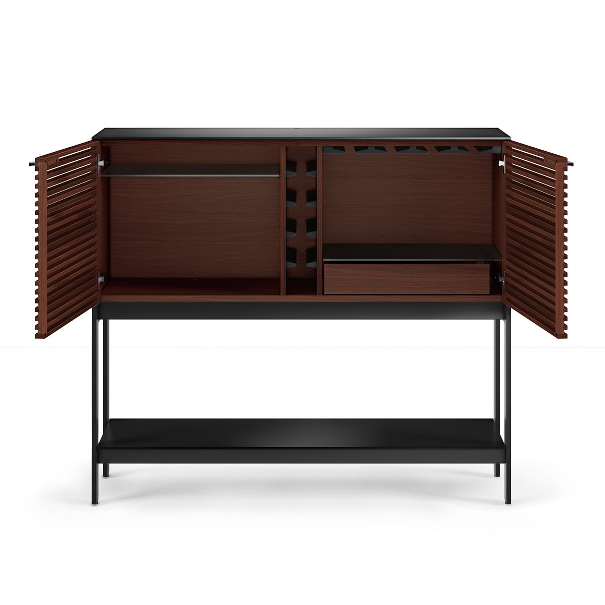 BDI Corridor 5621 SV Bar with Wine Storage and Adjustable Shelves (Chocolate Stained Walnut)