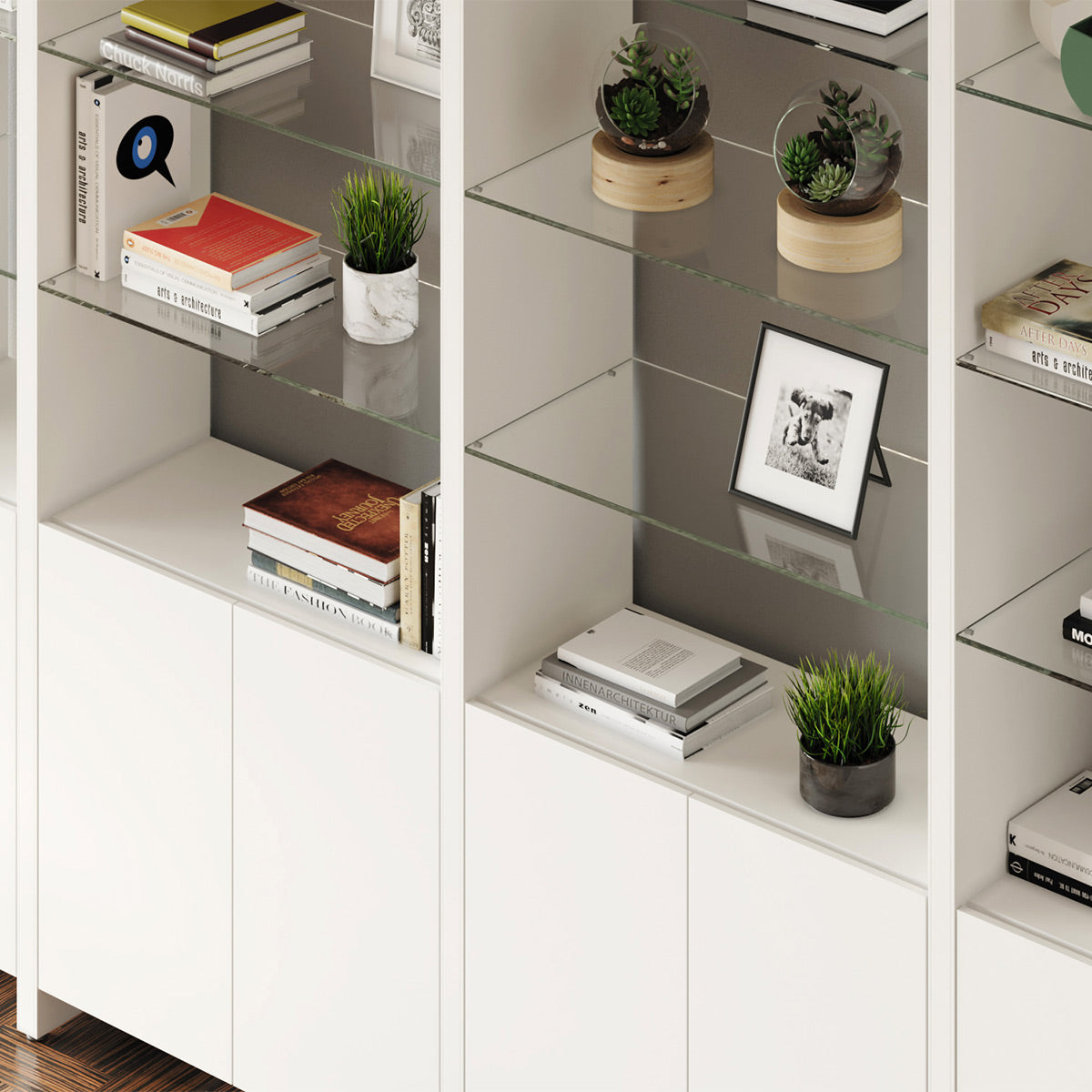 BDI Linea 580212 3-Shelf System 81" Wide (Satin White)