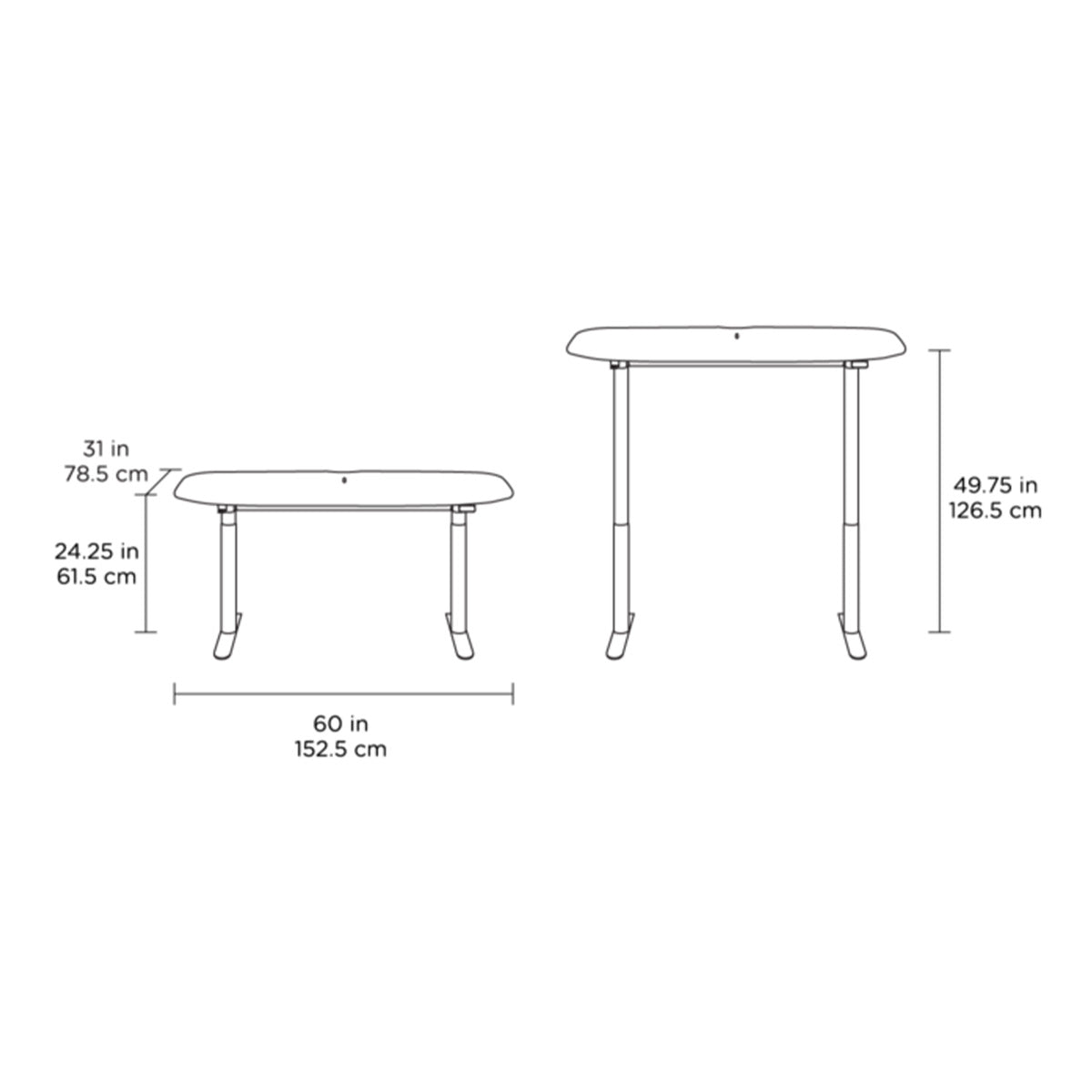BDI Soma 6351 60" Wide Adjustable Standing Desk (Natural Walnut)
