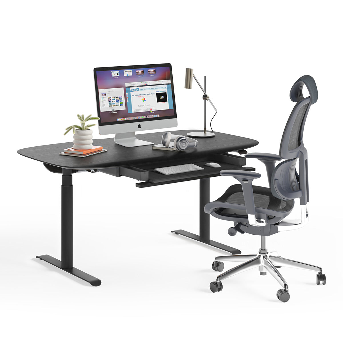 BDI Soma 6359 Desk Keyboard & Stoarage Drawer for Soma 6351 or 6352 Standing Desk (Ebonized Ash)