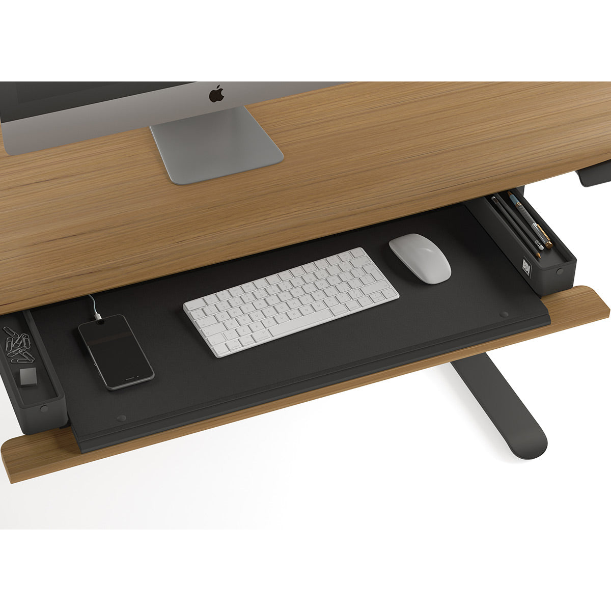 BDI Soma 6359 Desk Keyboard & Stoarage Drawer for Soma 6351 or 6352 Standing Desk (Natural Walnut)