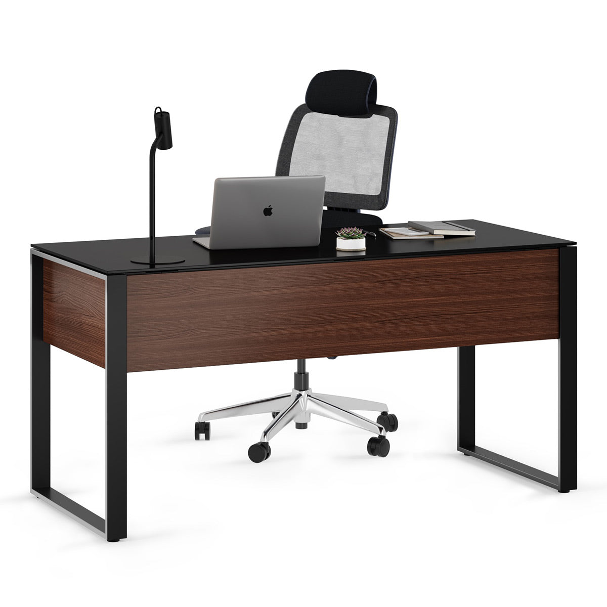 BDI Corridor 6501 Desk with Keyboard Drawer (Chocolate Stained Walnut)