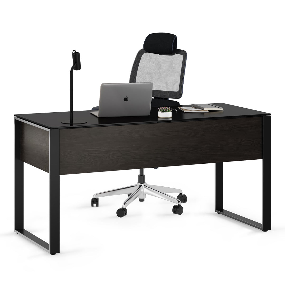 BDI Linea 6221 Office Desk - Charcoal Stained Ash