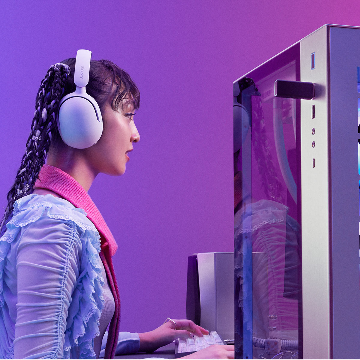 Purple and 2025 white gaming headset