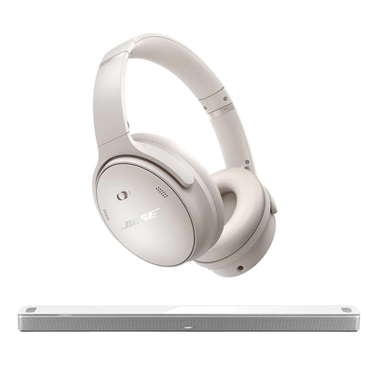 Bose Smart Ultra Soundbar with QuietComfort Noise Cancelling Headphones (White)