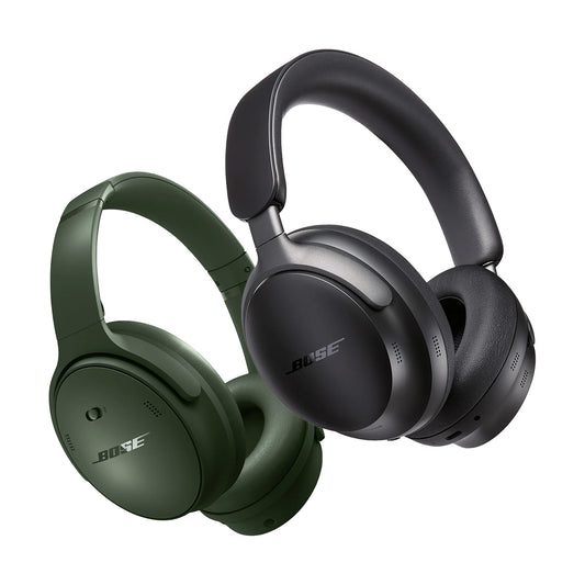 Bose Wireless Headphone Bundle with QuietComfort Ultra Wireless Noise Cancelling Headphones and QuietComfort Noise Cancelling Headphones (Black/Cypress Green)
