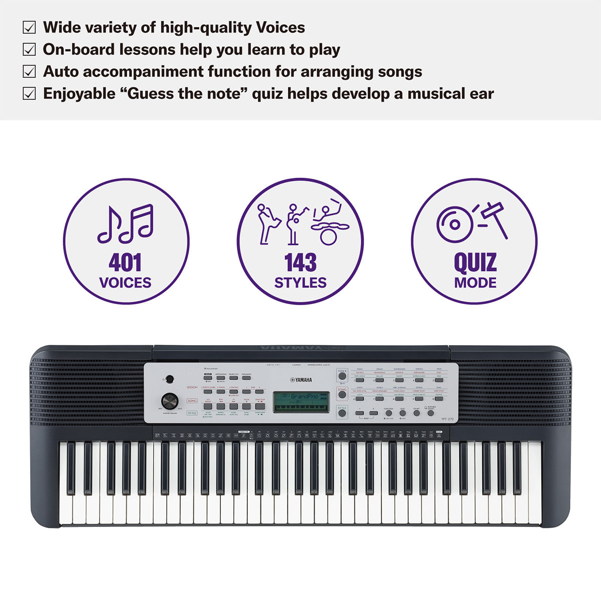 Yamaha YPT-270 61-Key Entry-Level Portable Keyboard