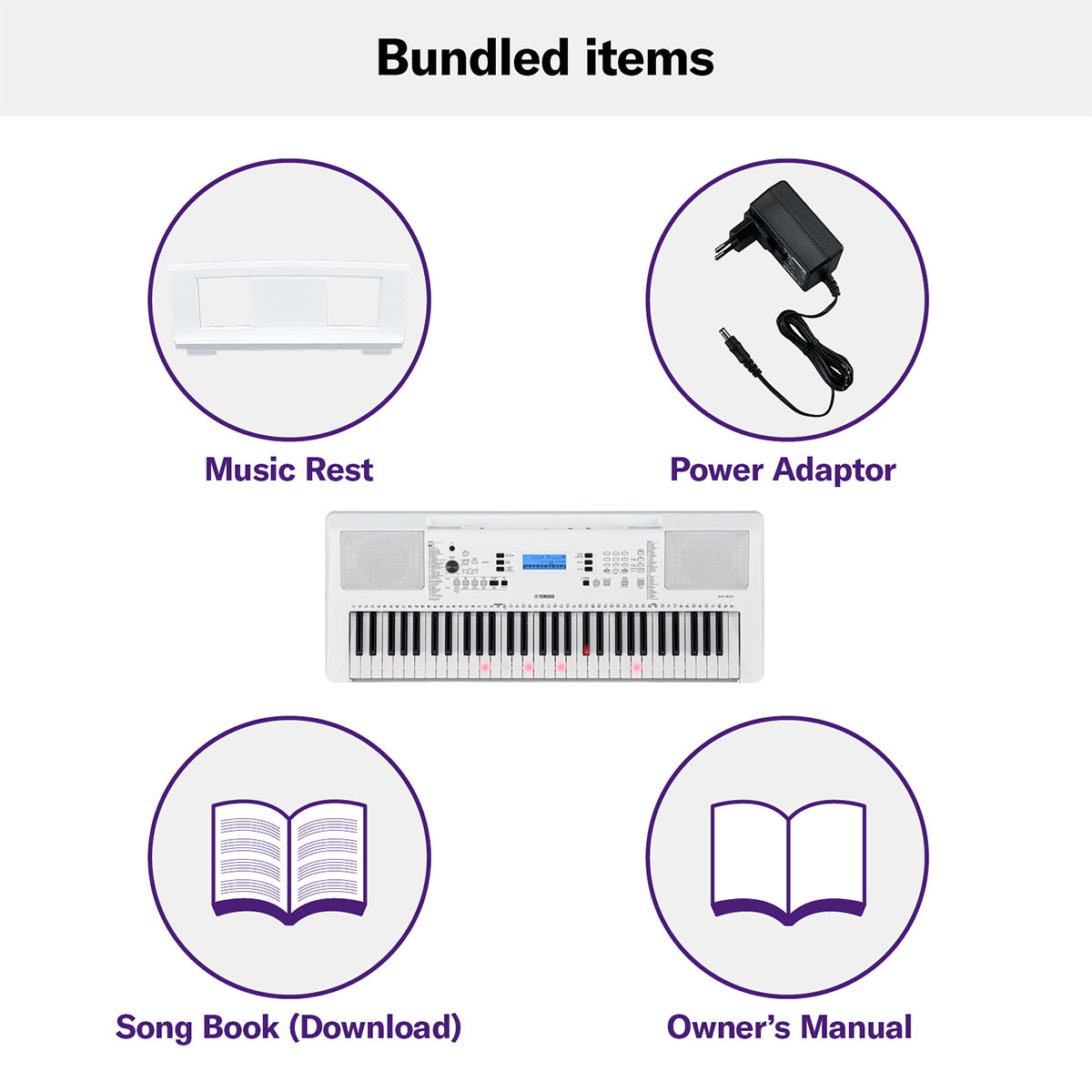 Yamaha EZ-300 61-Key Portable Beginner's Keyboard with Lighted Keys