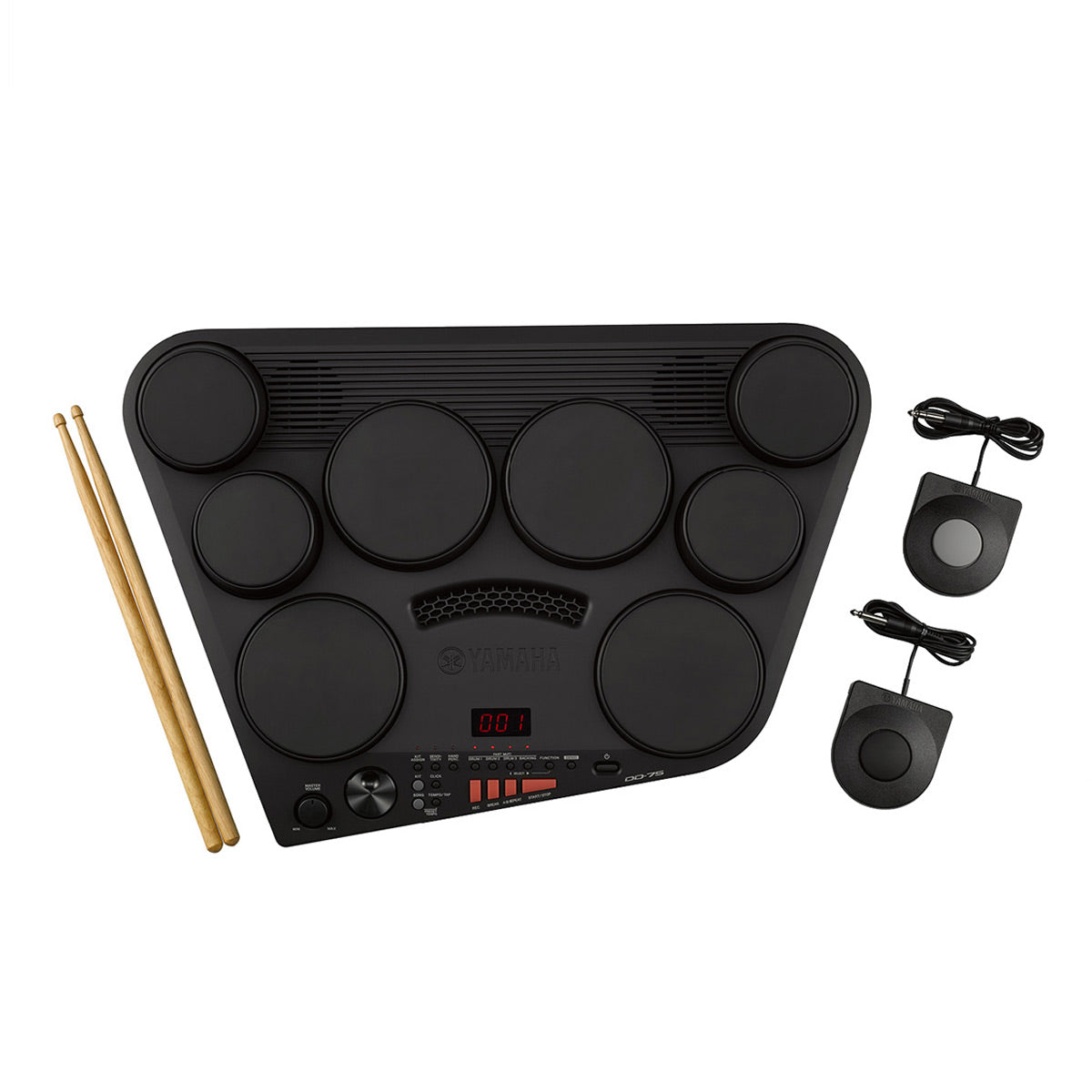 Yamaha DD75AD Portable Digital Drum Kit with Drum Sticks and 2 Foot Pedals