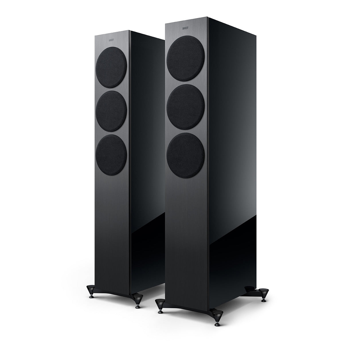 KEF Reference 3 Meta Floorstanding Speaker - Pair (High-Gloss Black/Grey)