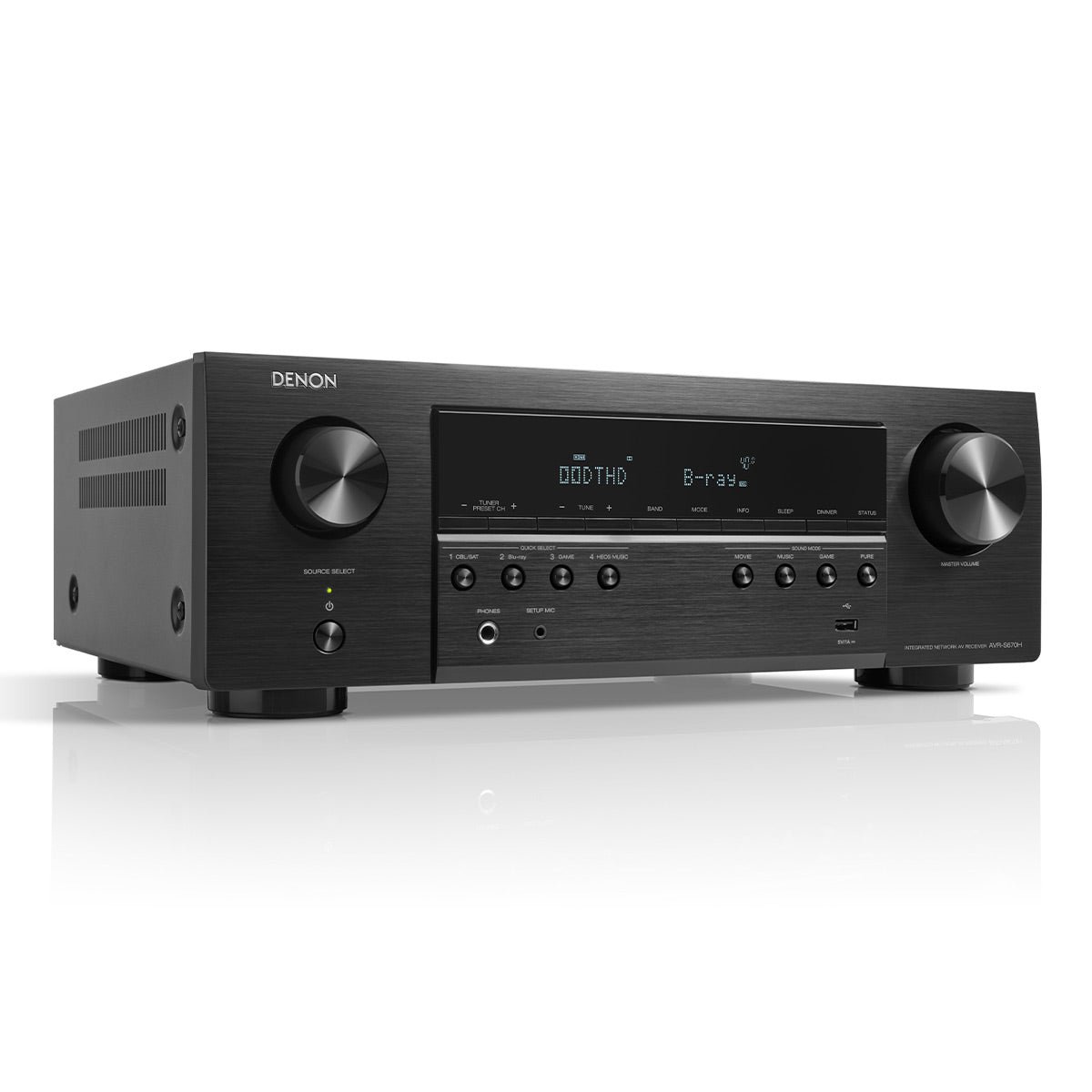 Denon AVR-S670H 5.2 Channel 8K Home Theater Receiver with AudioQuest SKY 3m HDMI Cable