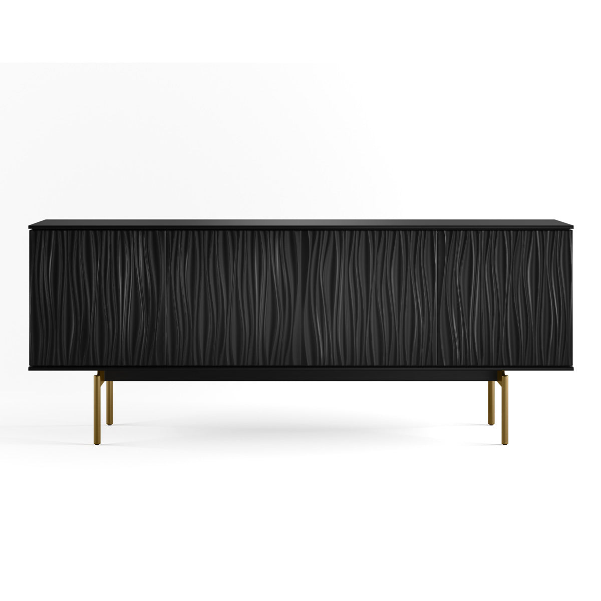 BDI Tanami 7109 4-Door Storage Credenza (Satin Black with Brass Base)
