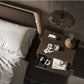 BDI LINQ 9182 28&rdquo; Nightstand with Sliding Shelves and Integrated Power Station (Toasted Oak)