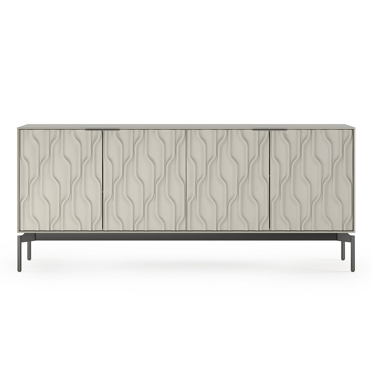 BDI Mesa 7639 4-Door Credenza (Stone with Carbon Base)