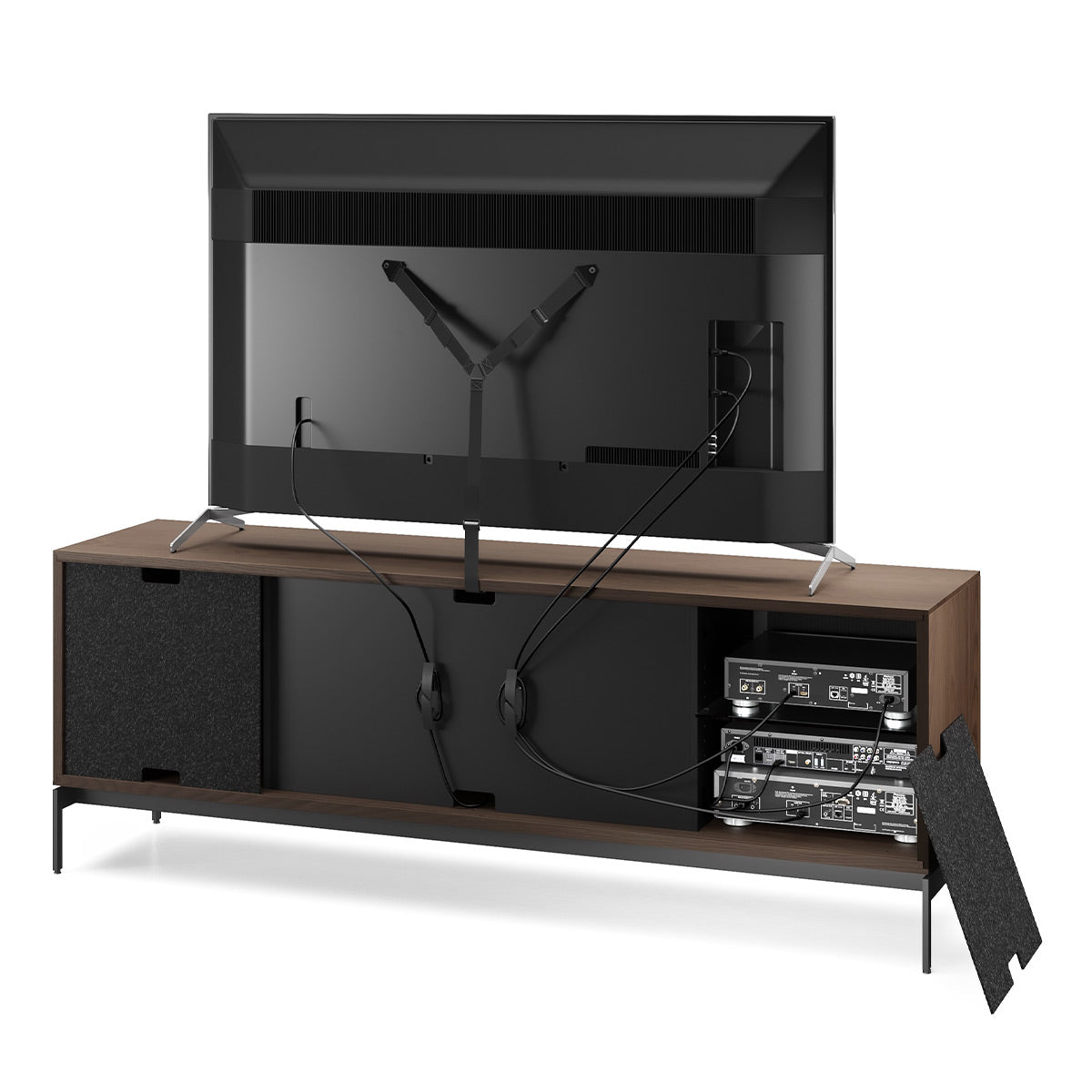 BDI Elements 8709 Weave Media Cabinet with Console Base (Toasted Oak)