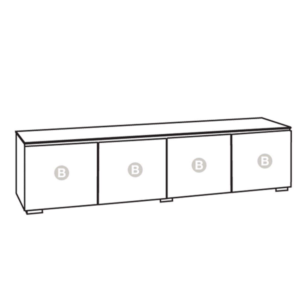 Salamander Chameleon Collection Manhattan 247 Quad AV Cabinet (Maro Ebony Doors and Sides, Black Glass Top)