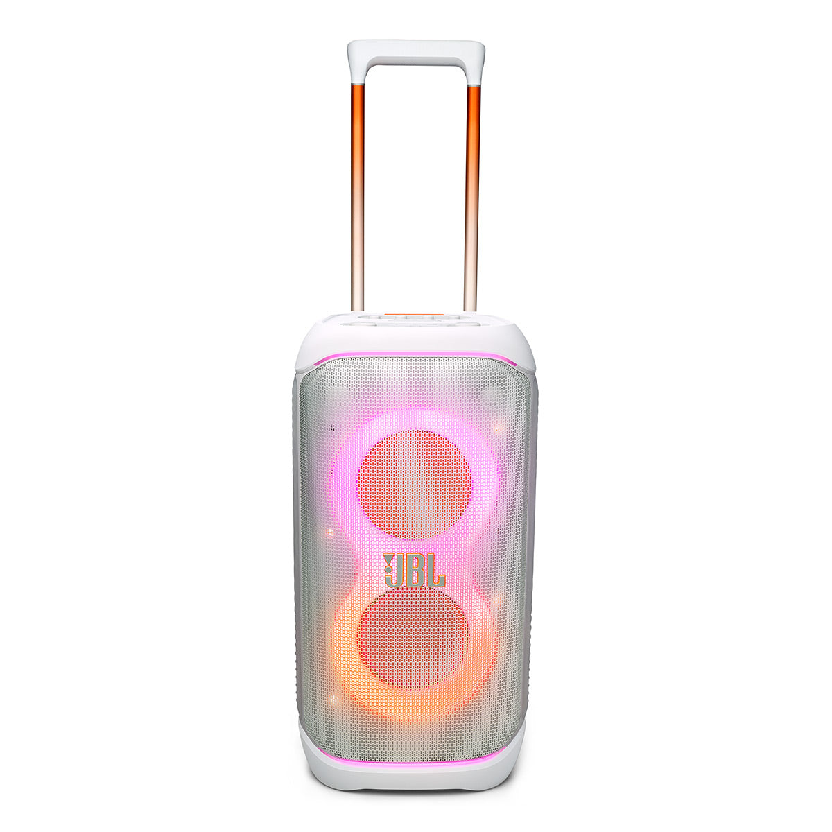 JBL Partybox Stage 320 Portable Party Speaker Bundle with Additional Battery 400 (White)