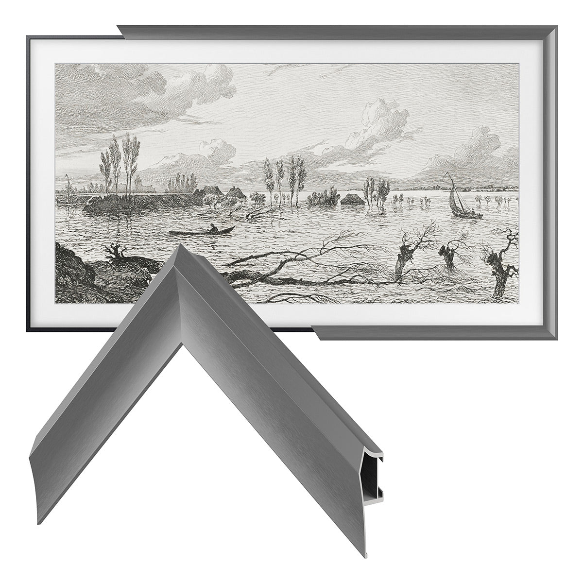 Deco TV Frames 50" Alloy Prismatic Frame for Samsung The Frame TV 2021-2024 (Graphite)