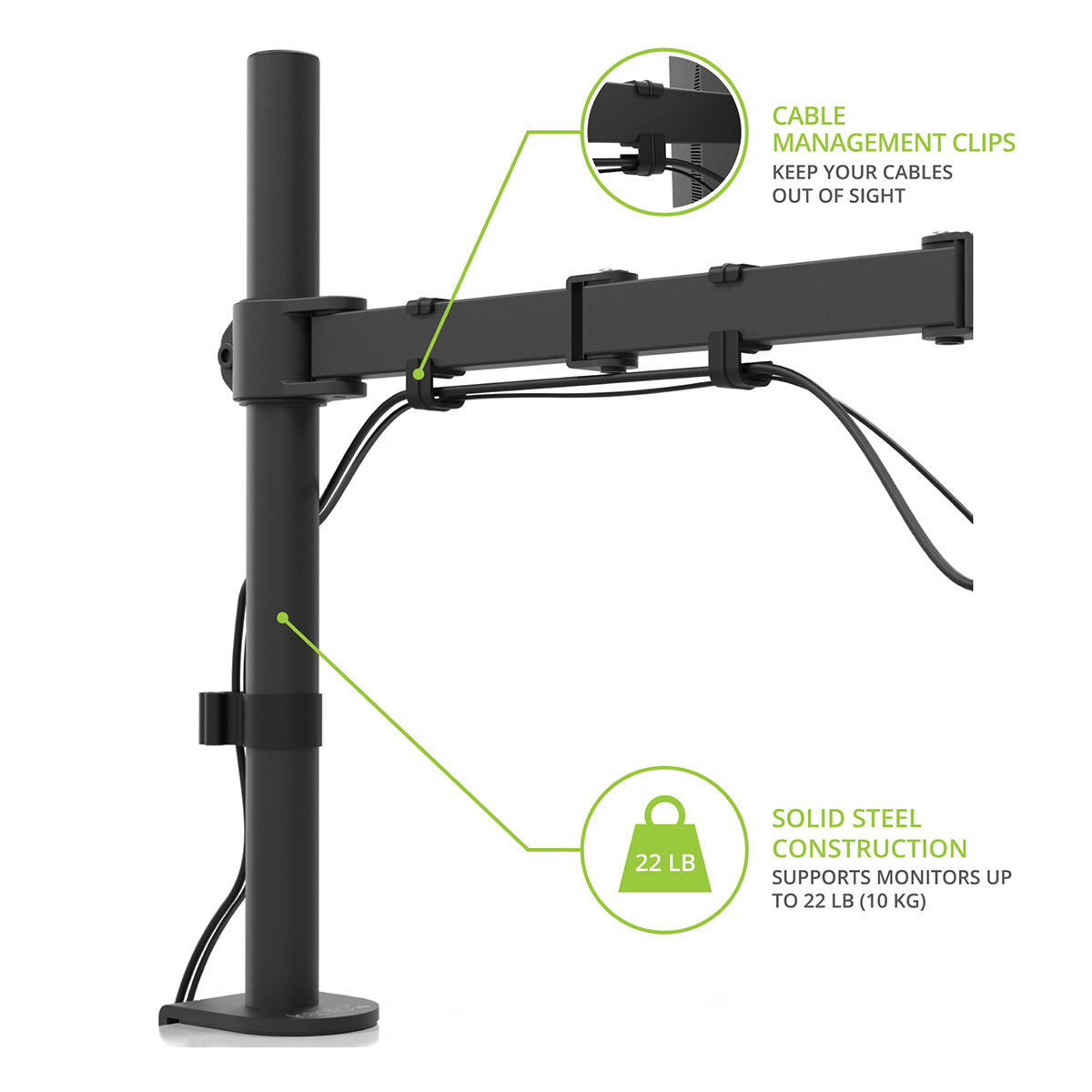 Kanto DML1000 Fully Adjustable Single Arm Desktop Monitor Mount