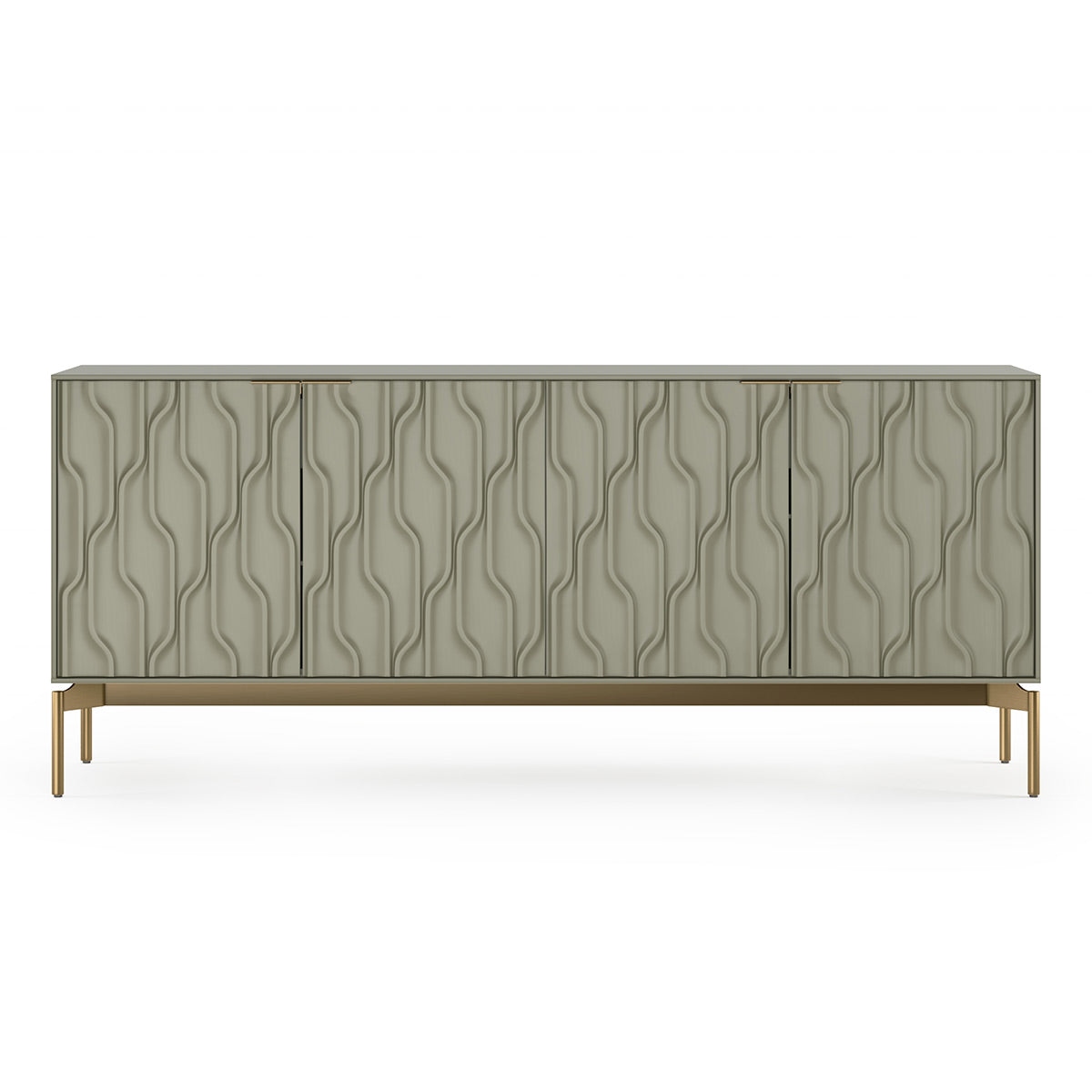 BDI Mesa 7639 4-Door Credenza (Moss with Brass Base)