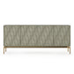 BDI Mesa 7639 4-Door Credenza (Moss with Brass Base)