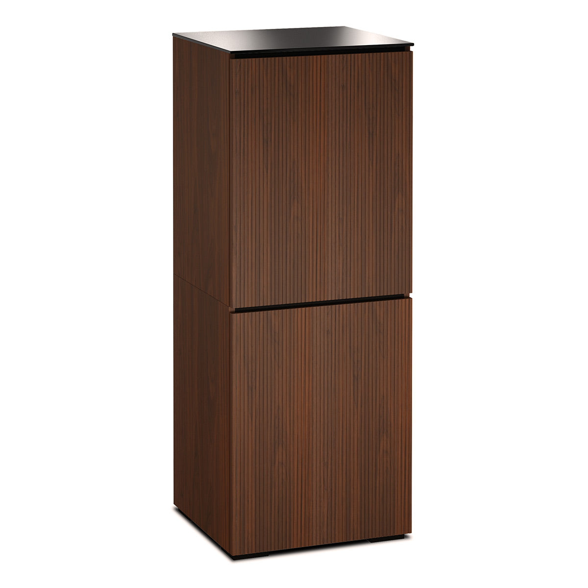Salamander Chameleon Collection Manhattan 617 AV Cabinet (Medium Walnut Doors and Sides, Black Glass Top)