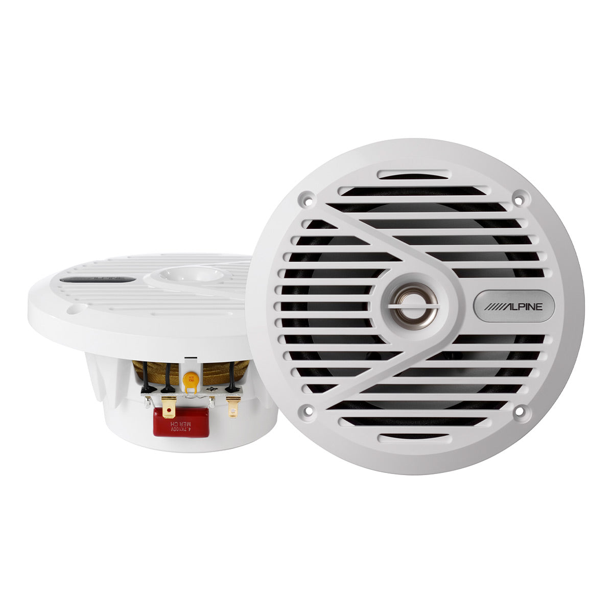 Alpine SPS-M601W 6.5" Coaxial 2-Way Marine Speakers - Pair (White)