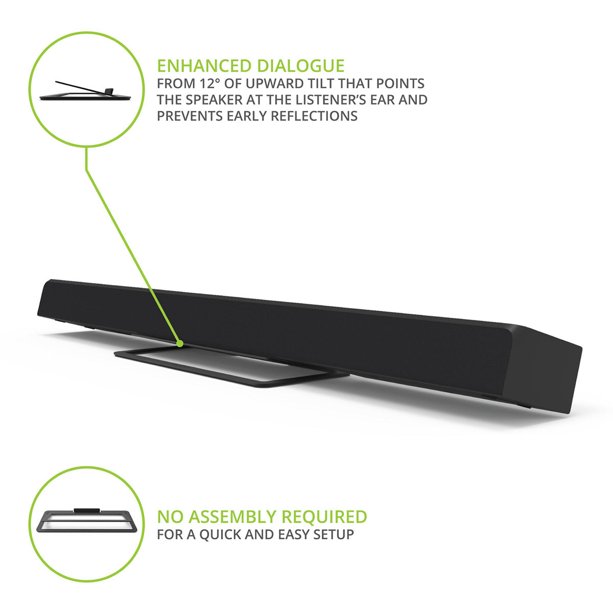 Kanto S10 Low-Profile Angled Sound Bar and Center Channel Speaker Stand