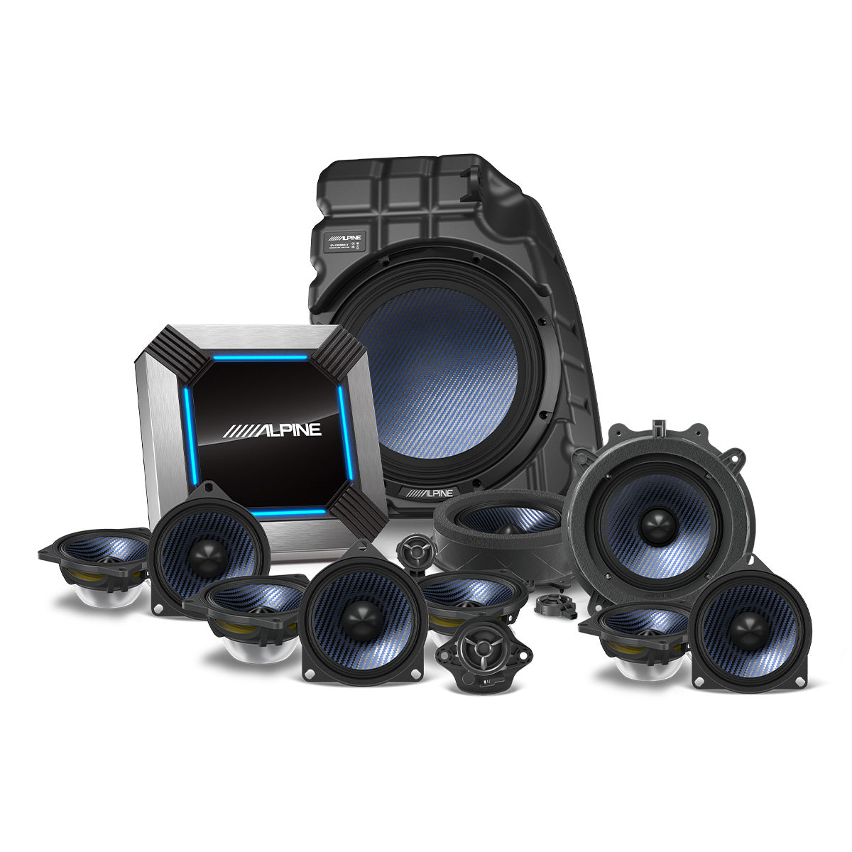 Alpine PSS-TSLA-213P 13-Speaker Complete Sound System Upgrade for 2018-2021 Tesla Model 3 with Factory Premium Audio