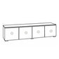Salamander Chameleon Collection Manhattan 247 Quad AV Cabinet (Medium Walnut Doors and Sides, Matte Taupe Glass Top)