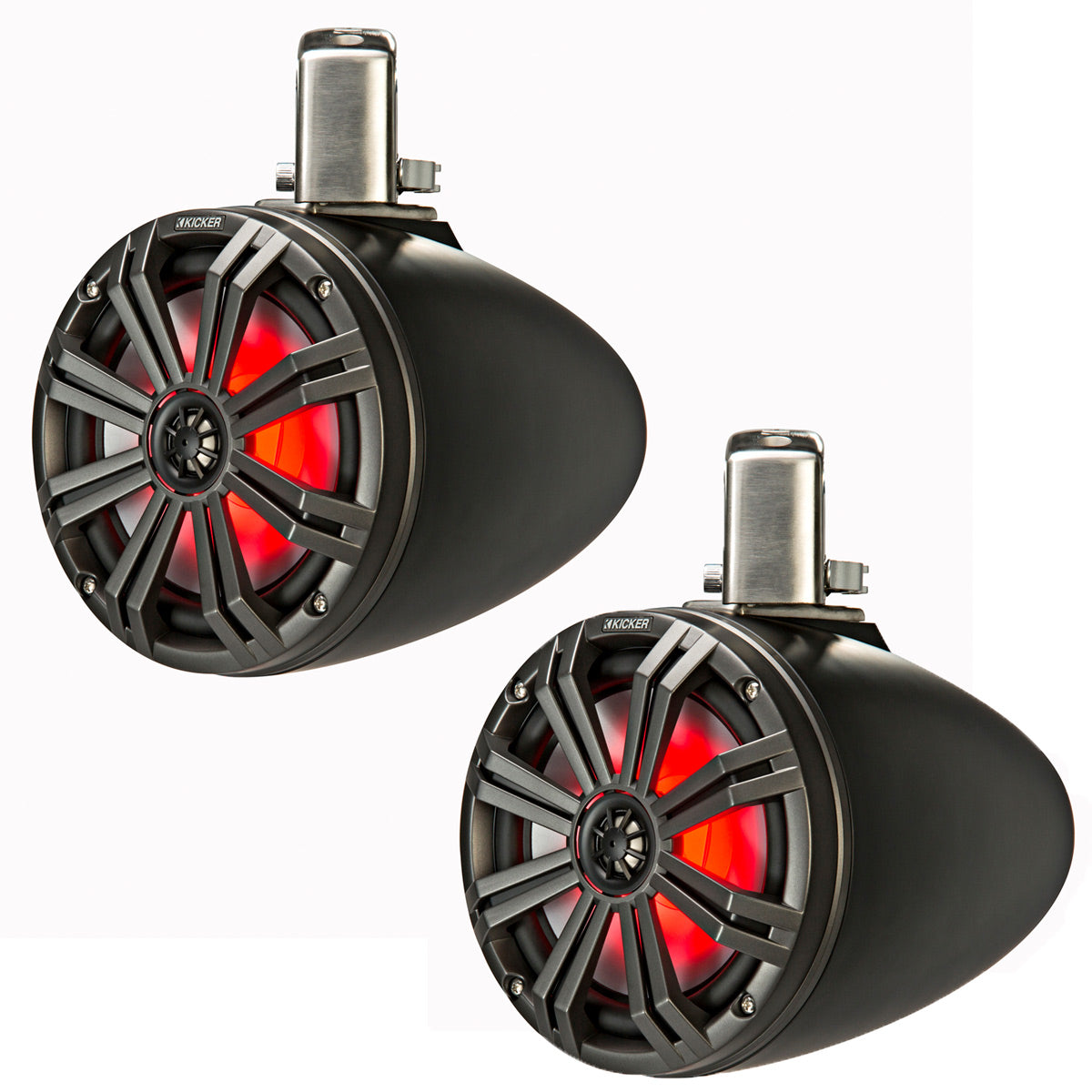 Kicker 45KMTC8 8" Marine Coaxial Tower System Pair (Charcoal) World