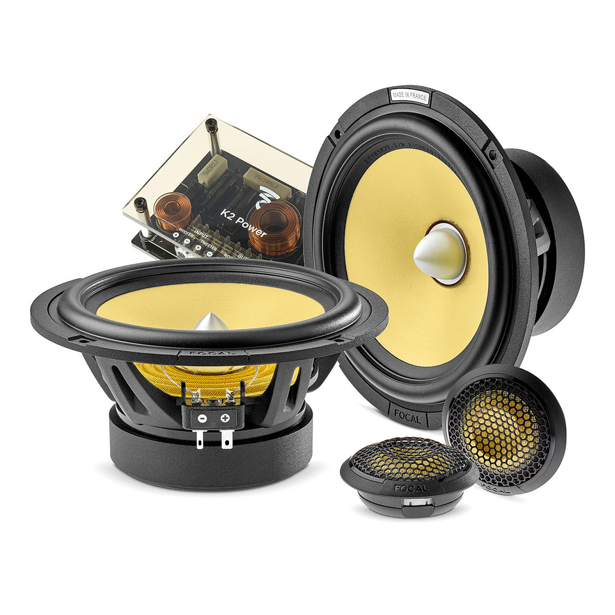 Focal Mobile ES 165 K2E 6.5" K2 EVO 2-Way Component Speaker Kit with TKME Tweeters & Compact Crossovers