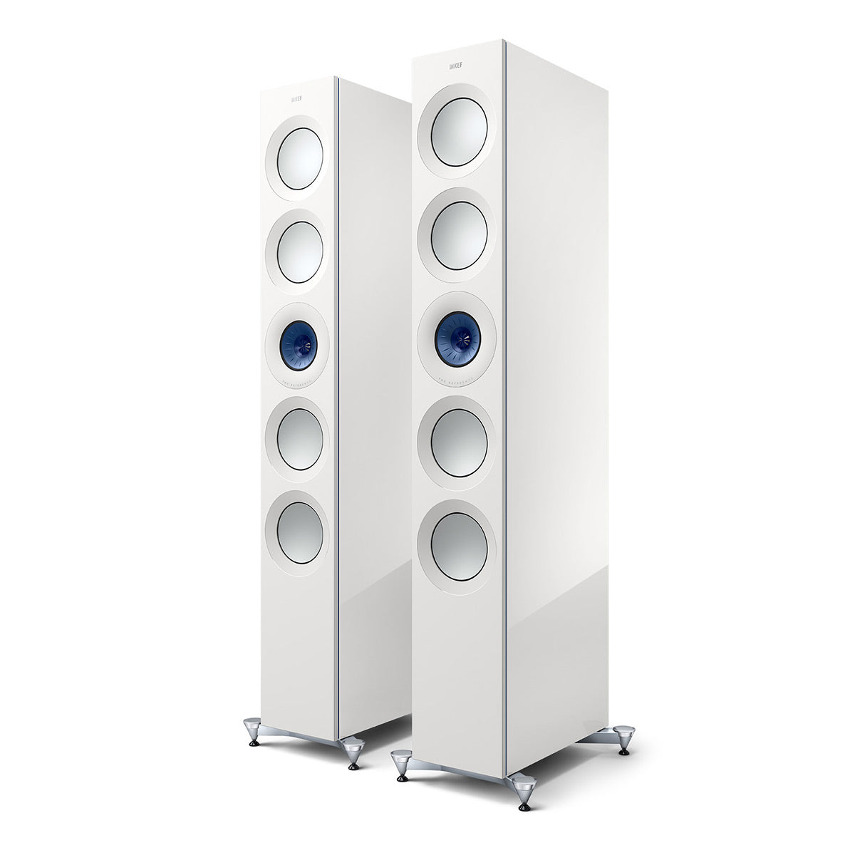 KEF Reference 5 Meta Floorstanding Speaker - Pair (High-Gloss White/Blue)