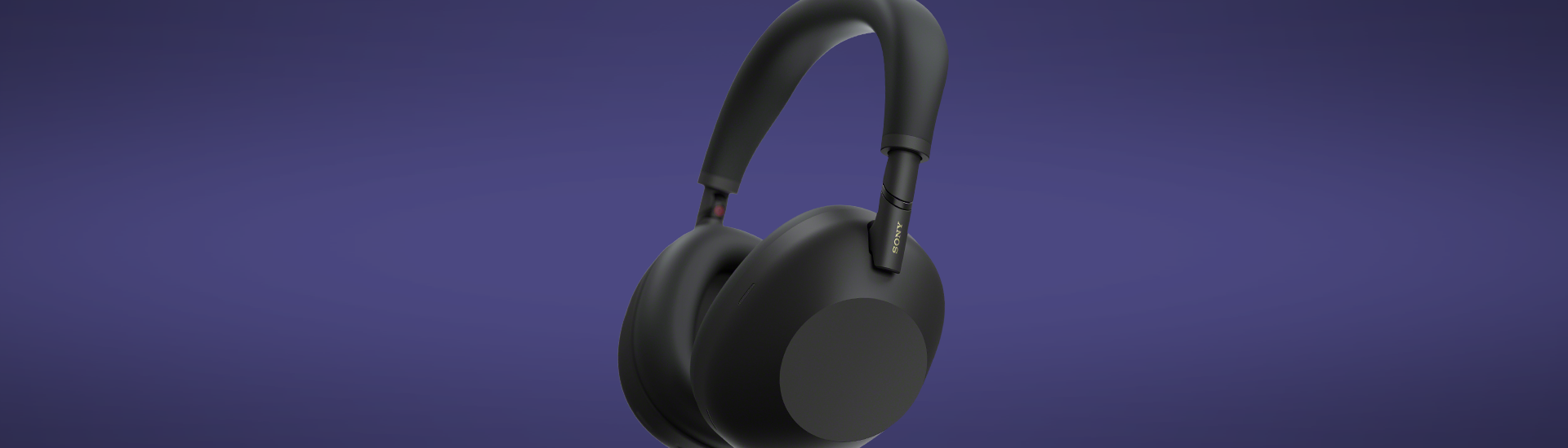 Black Sony over-ear headphones with padded headband and cushioned ear cups