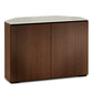 Salamander Chameleon Collection Manhattan 323 Corner- Medium Walnut Doors and Sides, Matte Taupe Glass Top)
