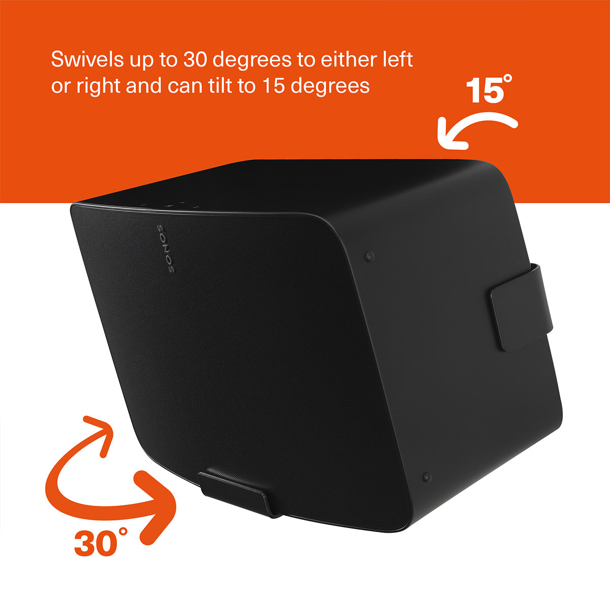 Mountson Premium Wall Mount for Sonos Five & Play:5 - Each (Black)