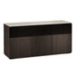 Salamander Chameleon Collection Manhattan 339 Triple Speaker Integrated AV Cabinet (Maro Ebony Doors and Sides, Matte Taupe Glass Top)