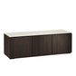 Salamander Chameleon Collection Manhattan 237 Triple AV Cabinet (Maro Ebony Doors and Sides, Matte Taupe Glass Top)