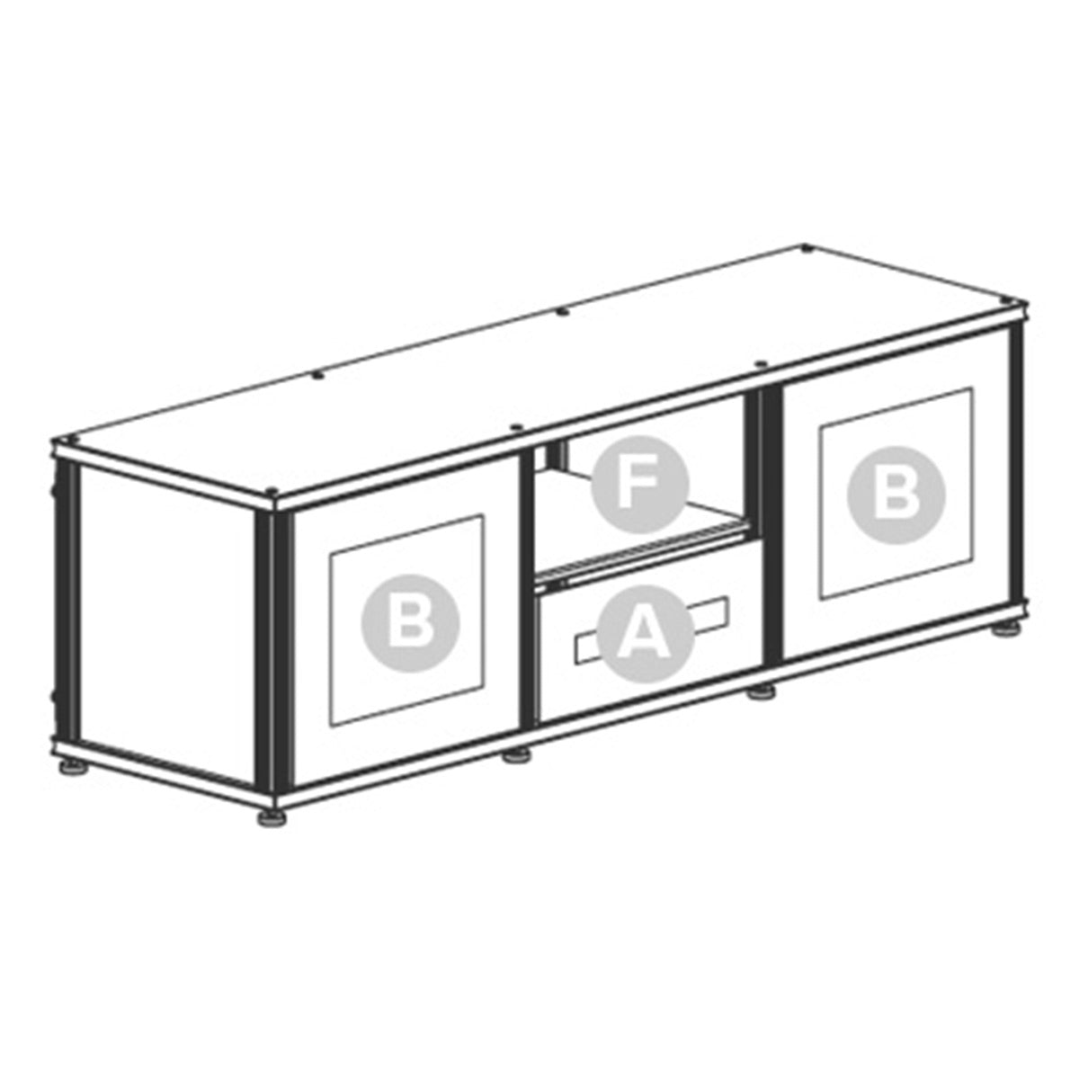 Salamander Designs Synergy 233 Triple AV Cabinet (American Cherry with Black Glass & Aluminum Posts)