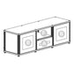 Salamander Designs Synergy 233 Triple AV Cabinet (American Cherry with Black Glass & Aluminum Posts)