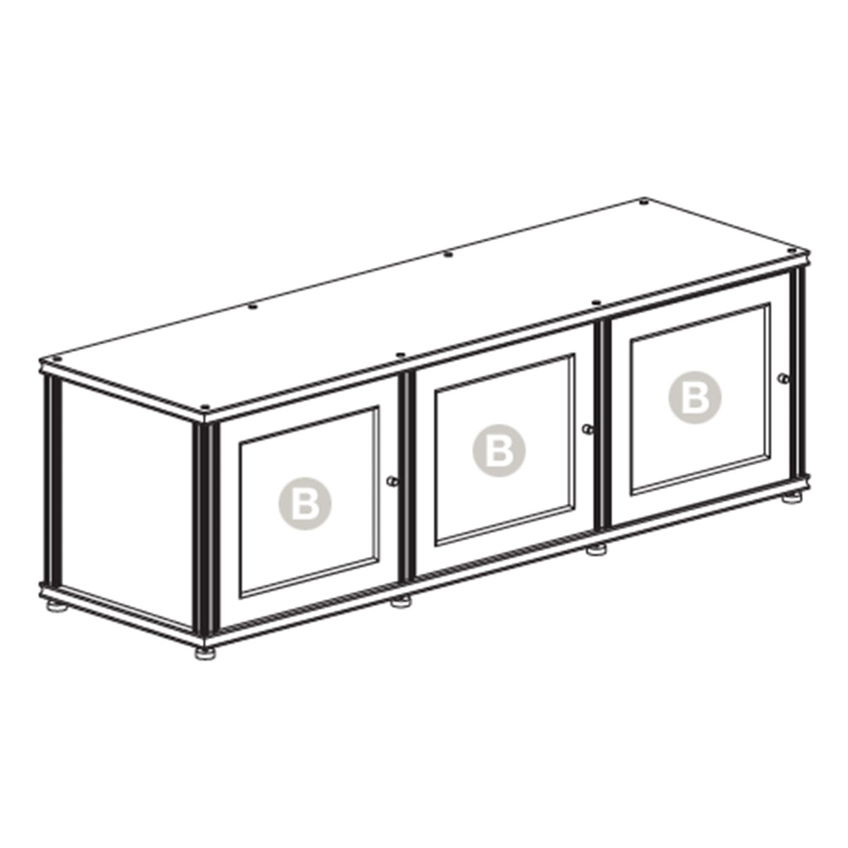 Salamander Designs Synergy 237 Triple AV Cabinet (Black Oak with Aluminum Posts)