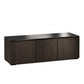Salamander Chameleon Collection Manhattan 237 Triple AV Cabinet (Maro Ebony Doors and Sides, Black Glass Top)
