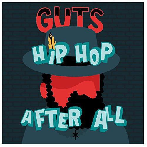 Illustrated album cover featuring a red-faced figure in a hat with feather and bold 3D text