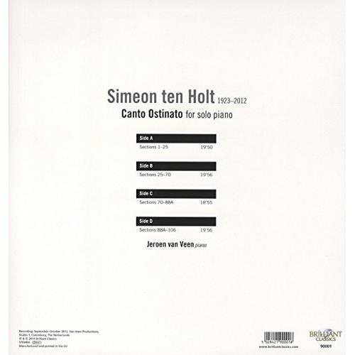Ten Holt: Canto Ostinato for Solo Piano - Vinyl LP