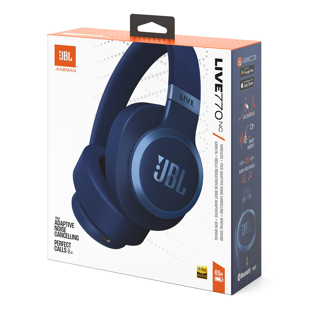 JBL Live 770NC Wireless Over Ear Noise Cancelling Headphone Bundle with gSport Case (Blue)