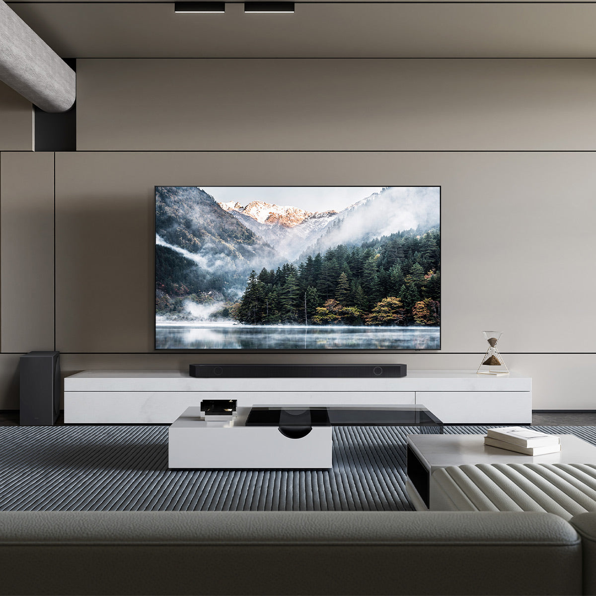 Samsung Q80D 65" 4K QLED Smart TV (2024) with HW-Q800D 5.1.2-Channel Soundbar and Wireless Subwoofer