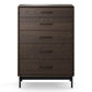 BDI LINQ 9185 Storage Chest with 5 Self-Closing Drawers and Metal Base (Toasted Oak)